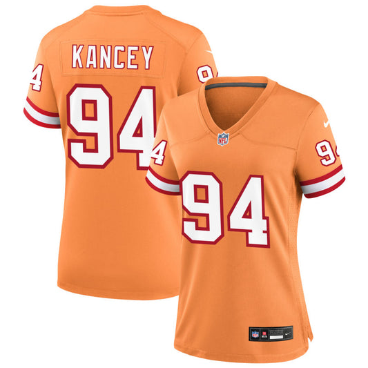 Calijah Kancey Tampa Bay Buccaneers Nike Women's Throwback Game Jersey - Orange