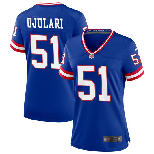 Azeez Ojulari New York Giants Nike Women's Classic Game Jersey - Royal