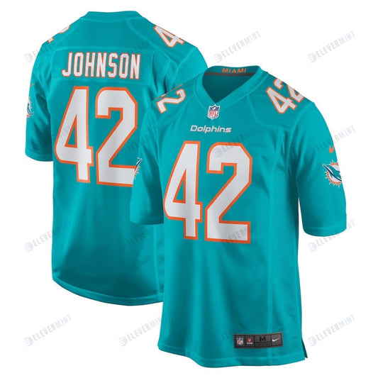 Alexander Johnson 42 Miami Dolphins Men Game Jersey - Aqua