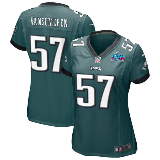 Ben VanSumeren Philadelphia Eagles Nike Women's Super Bowl LVII Game Jersey - Midnight Green