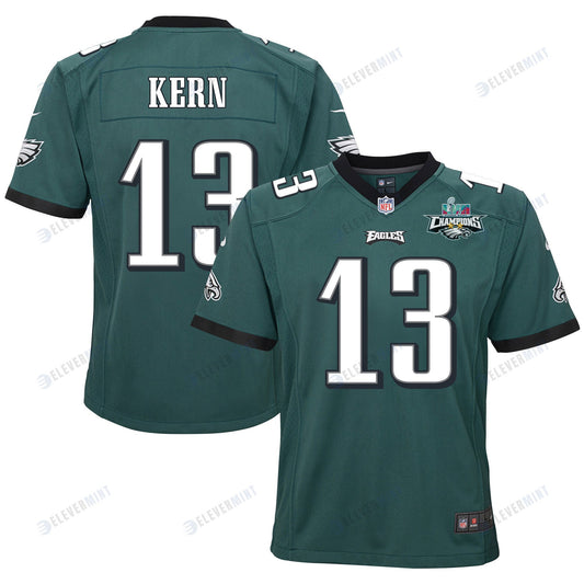 Brett Kern 13 Philadelphia Eagles Super Bowl LVII Champions 2 Stars 2 Stars Youth Game Jersey - Black