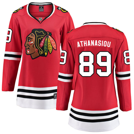 Andreas Athanasiou Chicago Blackhawks Fanatics Branded Women's Home Breakaway Jersey - Red