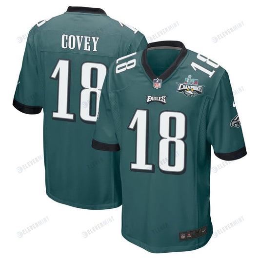 Britain Covey 18 Philadelphia Eagles Super Bowl LVII Champions 2 Stars Men Game Jersey - Midnight Green