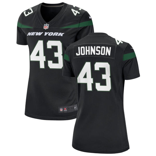 Caleb Johnson New York Jets Nike Women's Alternate Game Jersey - Stealth Black