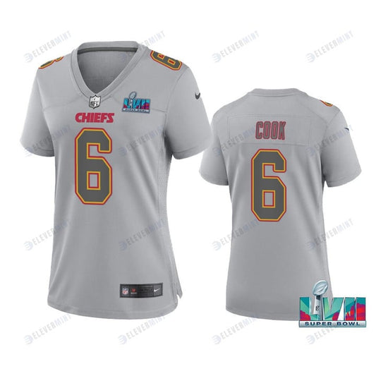 Bryan Cook 6 Kansas City Chiefs Super Bowl LVII Atmosphere Jersey - Women Gray