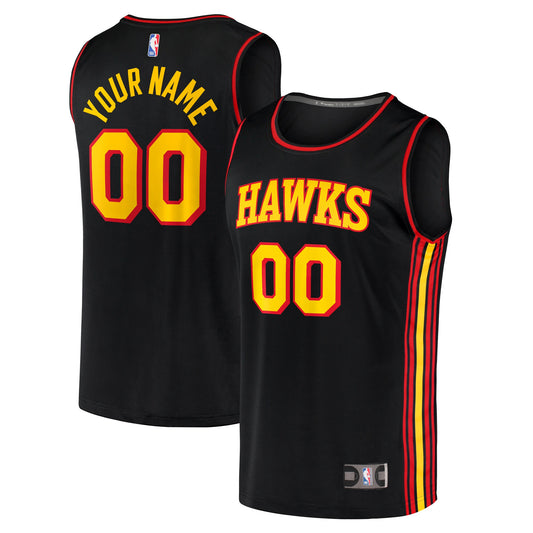 Atlanta Hawks Fanatics Branded Youth Fast Break Replica Custom Jersey - Statement Edition - Black