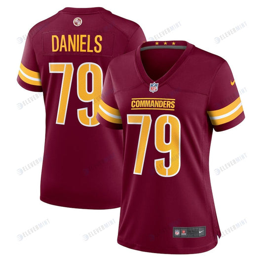 Braeden Daniels 79 Washington Commanders Women Team Game Jersey - Burgundy